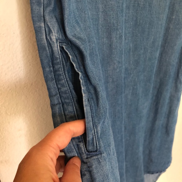 Chelsea & Theodore women Dress Sm Lyocell soft chambray denim sleeves pockets - Picture 5 of 8